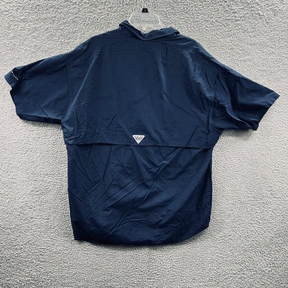 Columbia PFG Bahama II Men Shirt XXL Navy Blue Vent Fishing Omni Shade - Picture 2 of 12